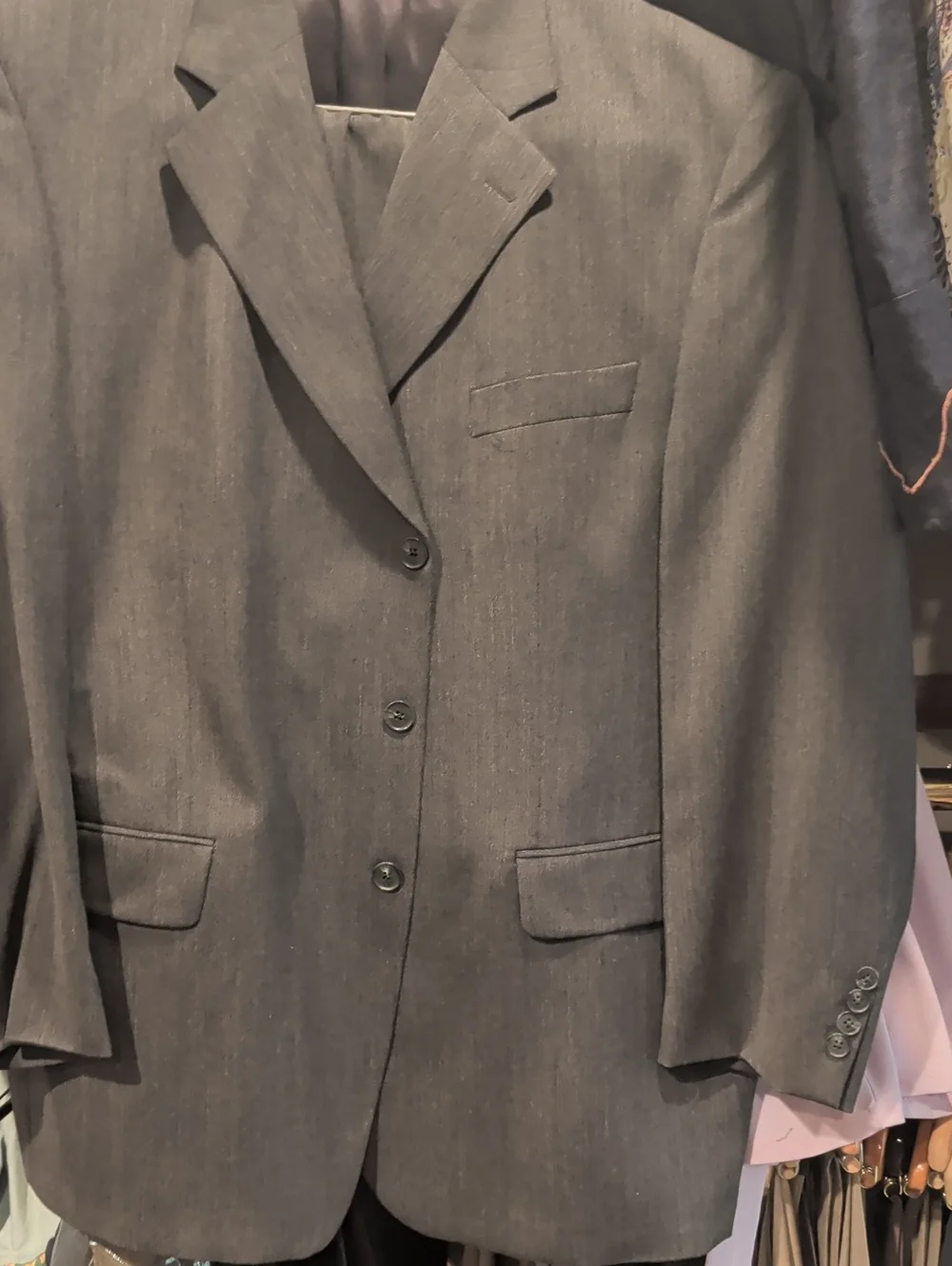 Men's Tailored Charcoal Light Pinstripe Suit Jacket & Pants!